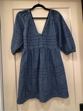 Free People Sweet Surrender Denim V-Neck Mini Dress